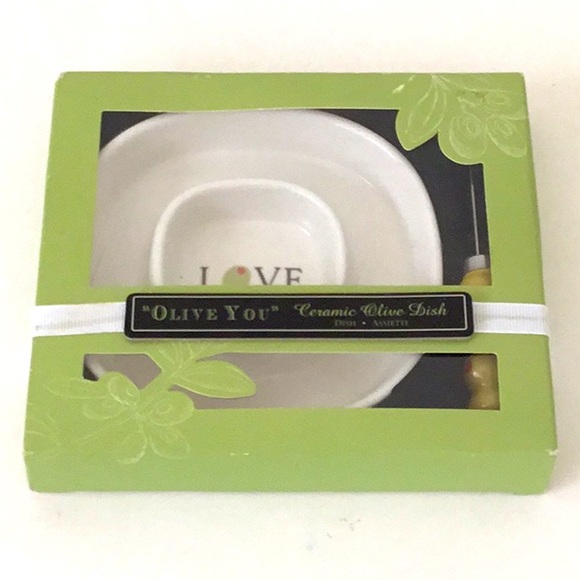 Ceramic Olive Dish with Spread Knife. Hostess, Kitchen. - Picture 1 of 6